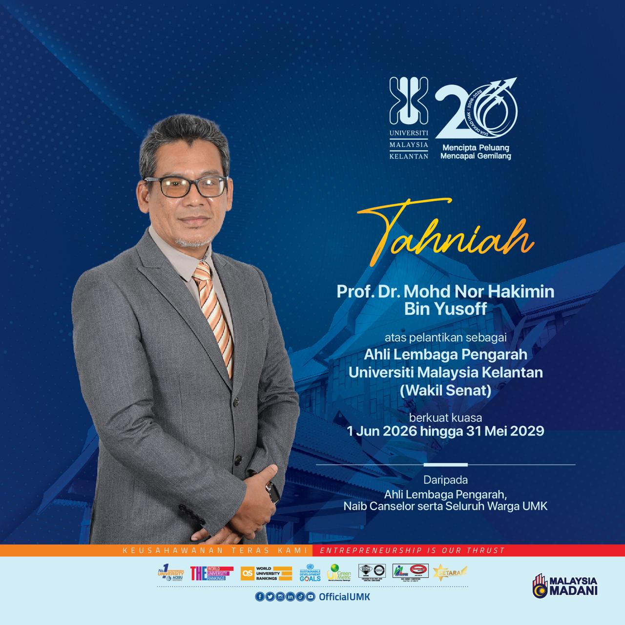 TAHNIAH PROF. HAKIMI
